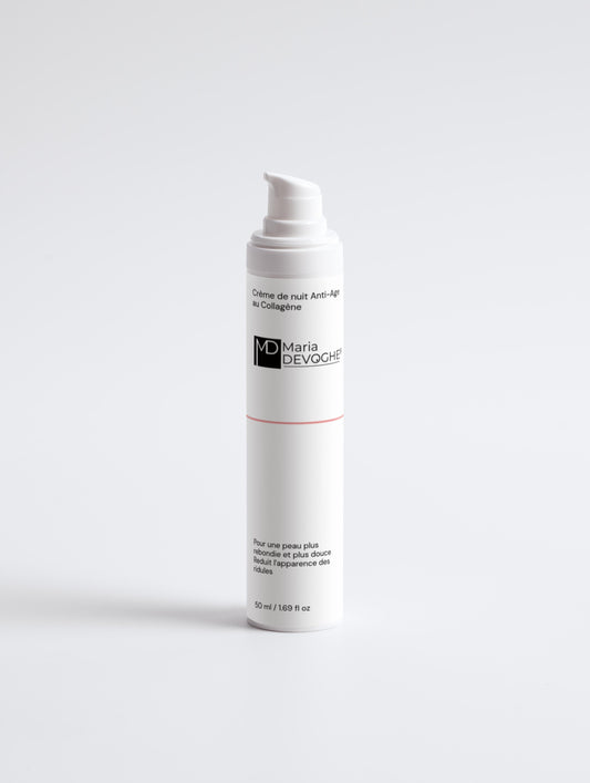 Crème de nuit anti-âge collagène marin Maria Devoghe® – fermeté et rebond au réveil