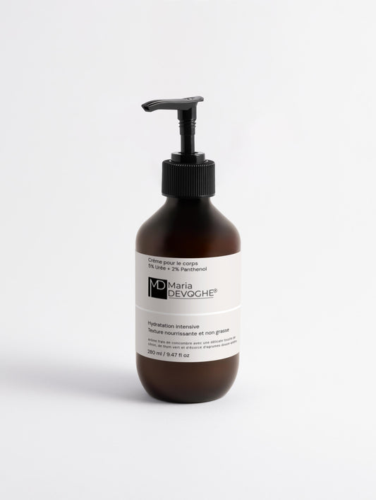 Crème corps 5% urée & panthénol Maria Devoghe® – hydratation intensive peaux très sèches