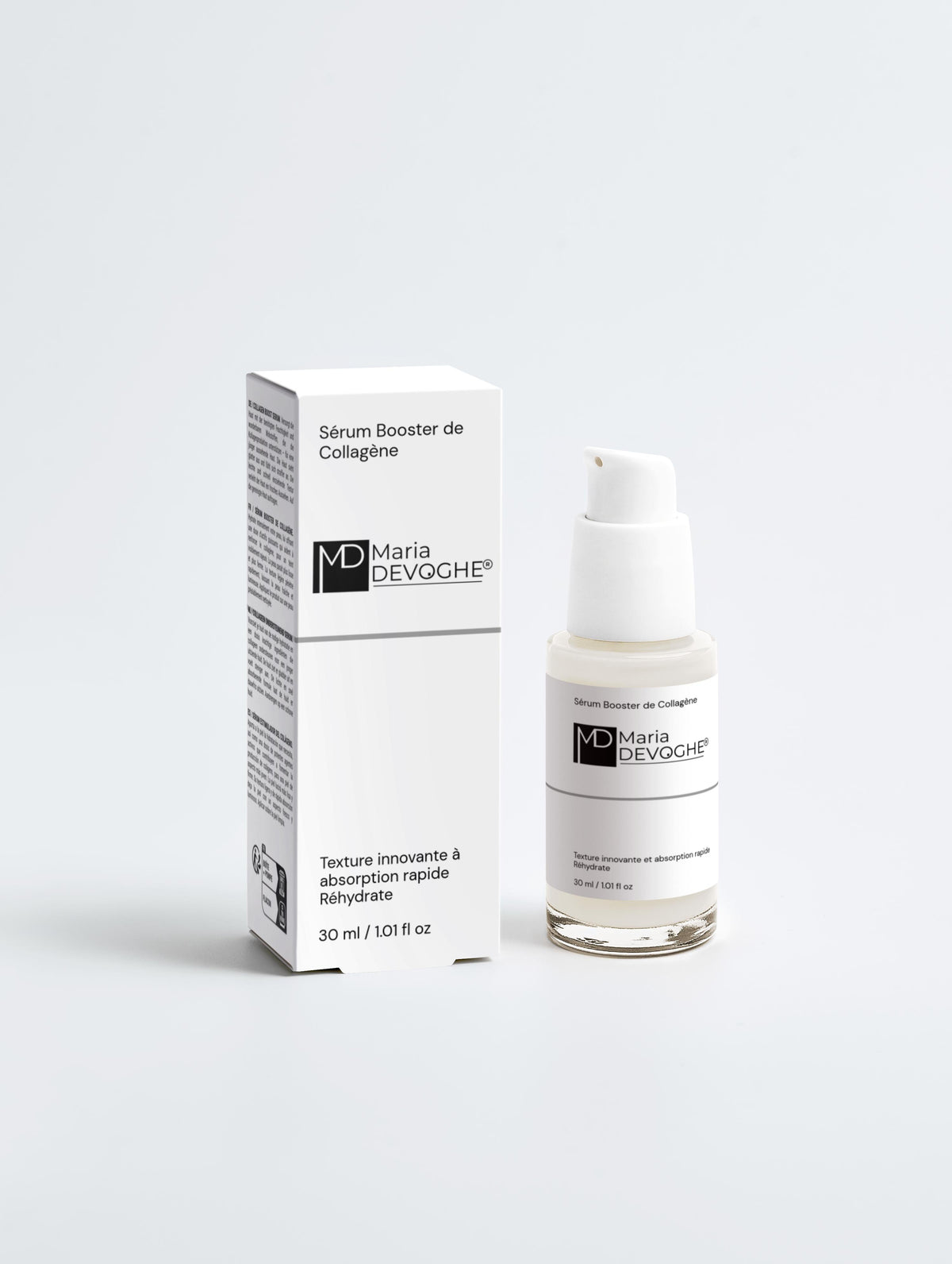 Flacon sérum collagène boost Devoghe 30 ml – certifié COSMOS naturel iconique