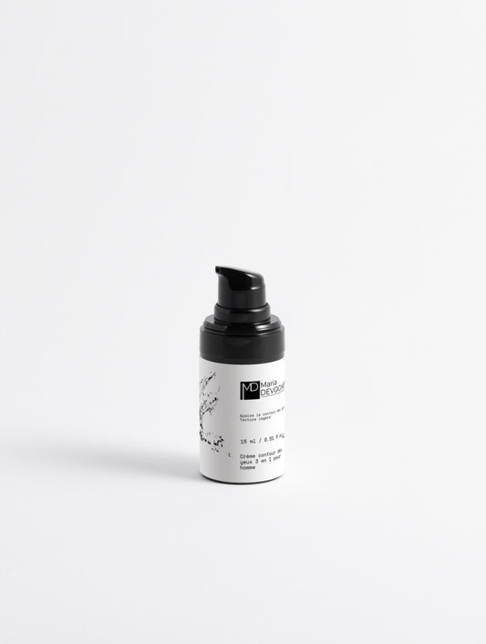 Crème contour des yeux 3-en-1 homme Maria Devoghe® – poches cernes et ridules en un geste